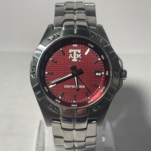 Texas A&M Aggies NCAA Stainless-Steel DEFENDER Men's Watch by Fossil NEW (RARE) - Picture 8 of 9